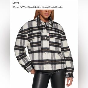Levi's Women's Wool Blend Quilted Lining Shorty Shacket
Black/Off White, XL NWT